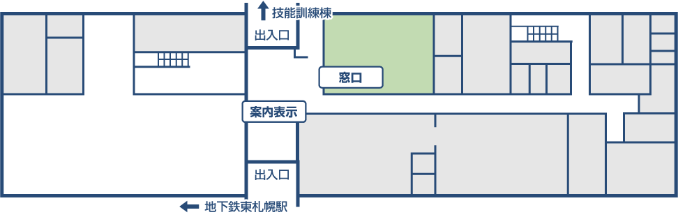 産業振興棟1階見取り図