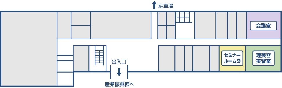 技能訓練棟1階見取り図